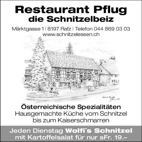 Restaurant Pflug Die Schnitzelbeiz neuer Saison-Matchball-Sponsor